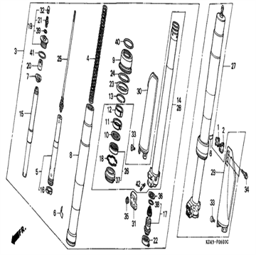 Seal set front fork , Honda, 51490-KZ3-810